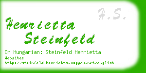 henrietta steinfeld business card